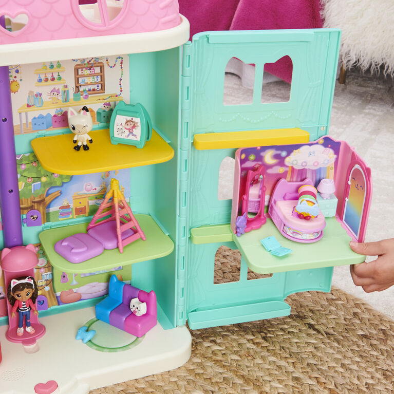 Gabby's Dollhouse, Purrfect Dollhouse avec 2 figurines jouets, 8 meubles, 3  accessoires, 2 boîtes surprises et sons, jouets pour enfants à partir de 3  ans Gabby's Dollhouse 