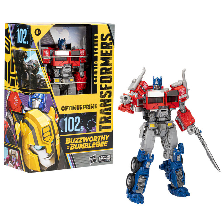 Transformers Generations Studio Series Buzzworthy Bumblebee 102BB, figurine Optimus Prime de 16,5 cm, classe Voyageur - Notre exclusivité