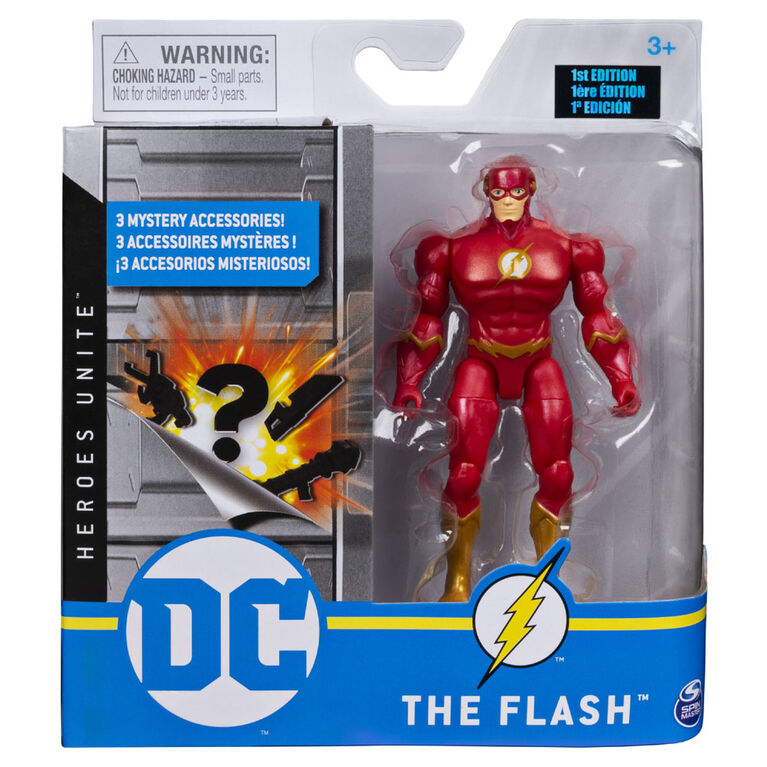 DC Comics, 4-Inch THE FLASH Action Figure with 3 Mystery Accessories, Adventure 2