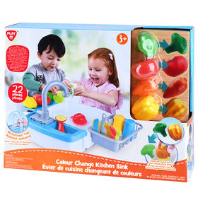 PLAYGO-Colour Change Kitchen Sink - 22 Pieces
