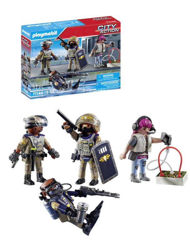 Playmobil - Entrepôt avec portique d'accès des forces spéciales