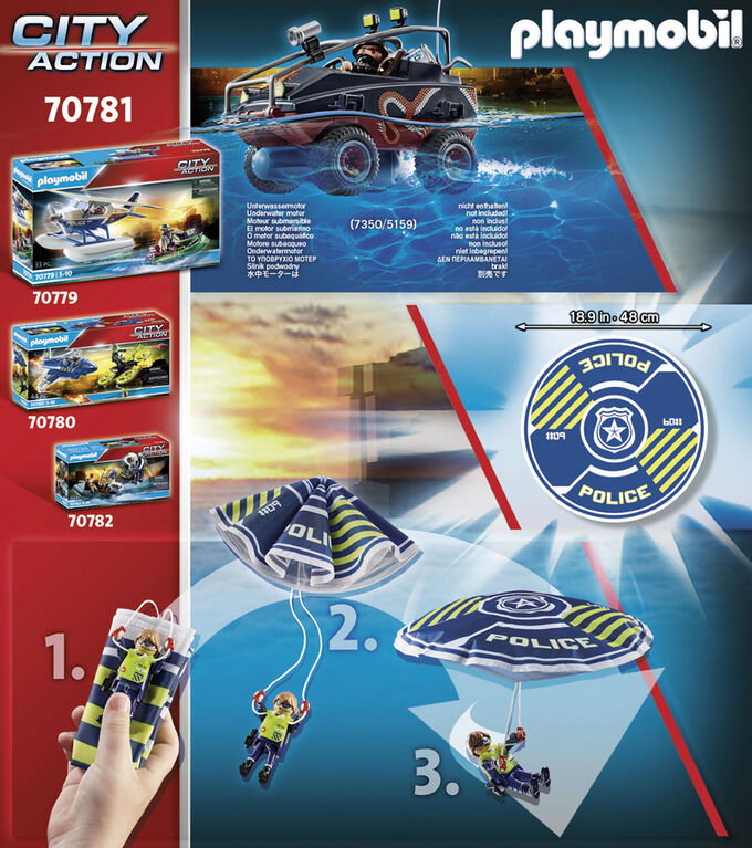 Playmobil - Police Parachute with Amphibious Vehicle