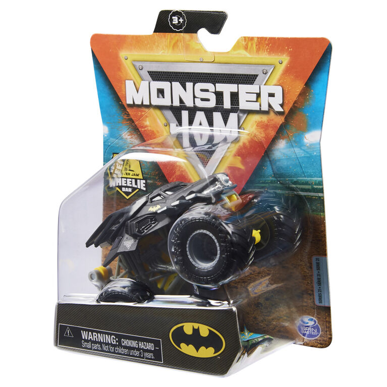 Monster Jam, Monster truck Batman officiel, v&eacute;hicule en m&eacute;tal moul&eacute;, s&eacute;rie Heroes and Villains, &eacute;chelle 1:64