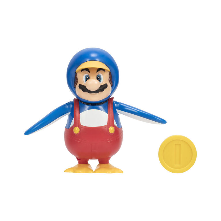 Nintendo 4" Figure - Penguin Mario with Coin