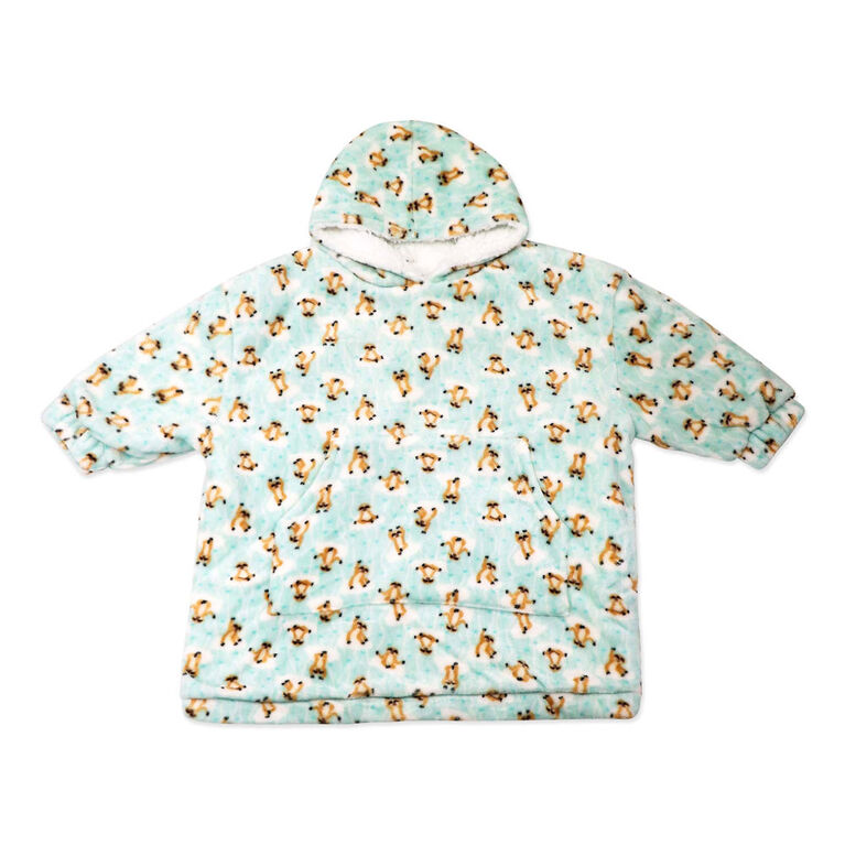 Jesse & Lulu Lounge Oversized Hooded Blanket: Aqua Sloth L/XL Jesse & Lulu Lounge Oversized Hooded Blanket: Aqua Sloth L/XL