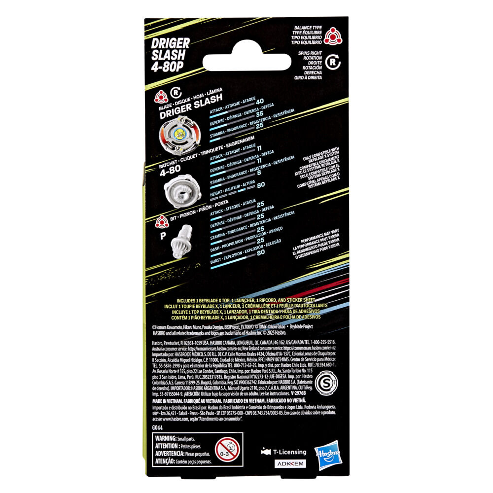 Beyblade X X-Over Project Driger Slash 4-80P Starter Pack Top and Launcher