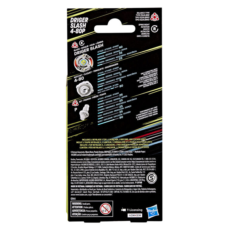 Beyblade X Starter Pack X-Over Project Driger Slash 4-80P, toupie et lanceur