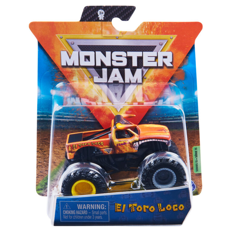 Monster Jam, Official El Toro Loco Monster Truck, Die-Cast Vehicle, Wreckless Trucks Series, 1:64 Scale