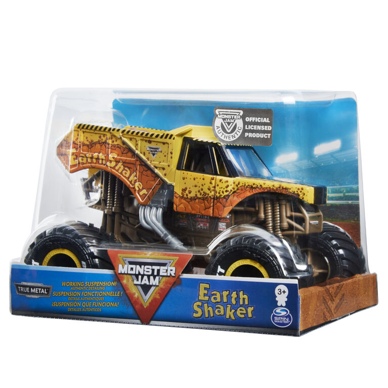 Monster Jam, Official Earth Shaker Monster Truck, Die-Cast Vehicle, 1:24 Scale