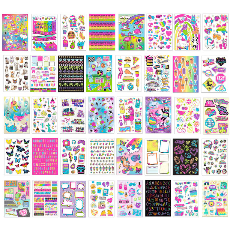 1000+ Totally Rainbow Super Colorful Stickers - English Edition