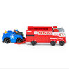 PAW Patrol, True Metal Camion de pompier d'équipe en métal moulé avec voiture de Chase à l'échelle 1:55