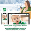 LeapFrog Moniteur de bébé Wi-Fi 1080p avec accès à distance, affichage 720p haute définition de 5 po, veilleuse, vision nocturne couleur, LF815HD (blanc) de LeapFrog