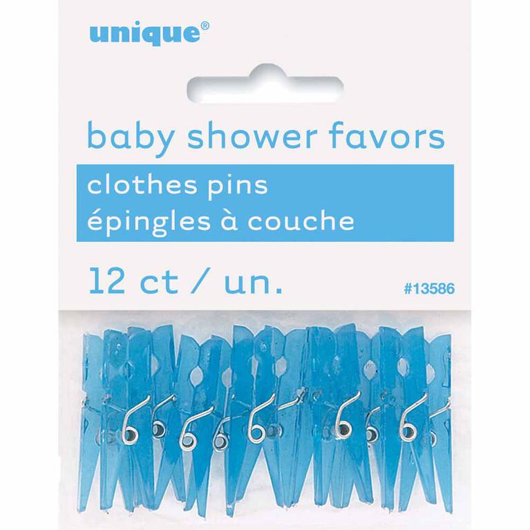 Baby Blue Clothespin Favors, 12 pieces