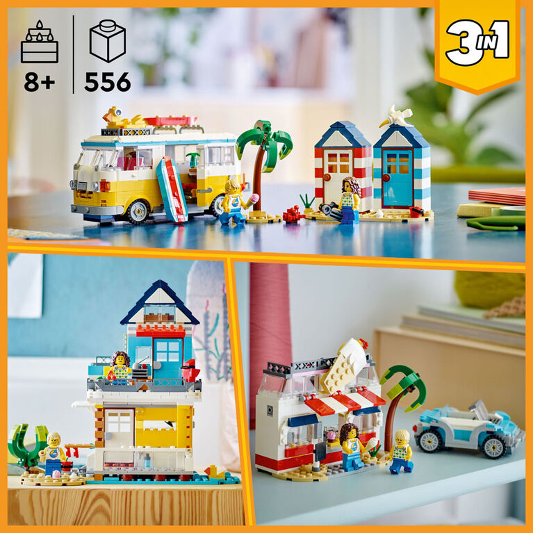 LEGO Creator Beach Camper Van 31138 Building Toy Set (556 Pieces)