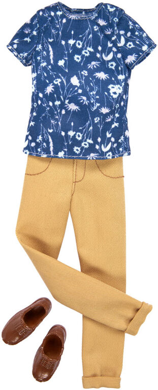 Barbie Ken Blue Print Shirt and Tan Pants Fashion Pack