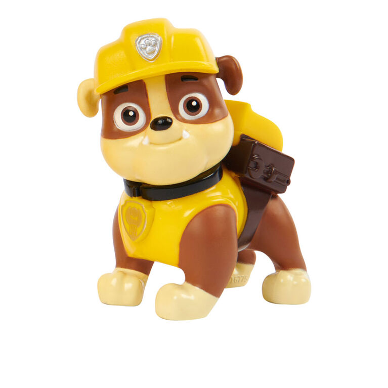 PAW Patrol, Rubble Bulldozer, Véhicule avec figurine articulée à collectionner, jouets respectueux de la planète