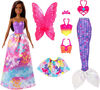 Barbie Dreamtopia Dress Up Doll Gift Set, approx. 12-inch, Brunette with 3 Fashions