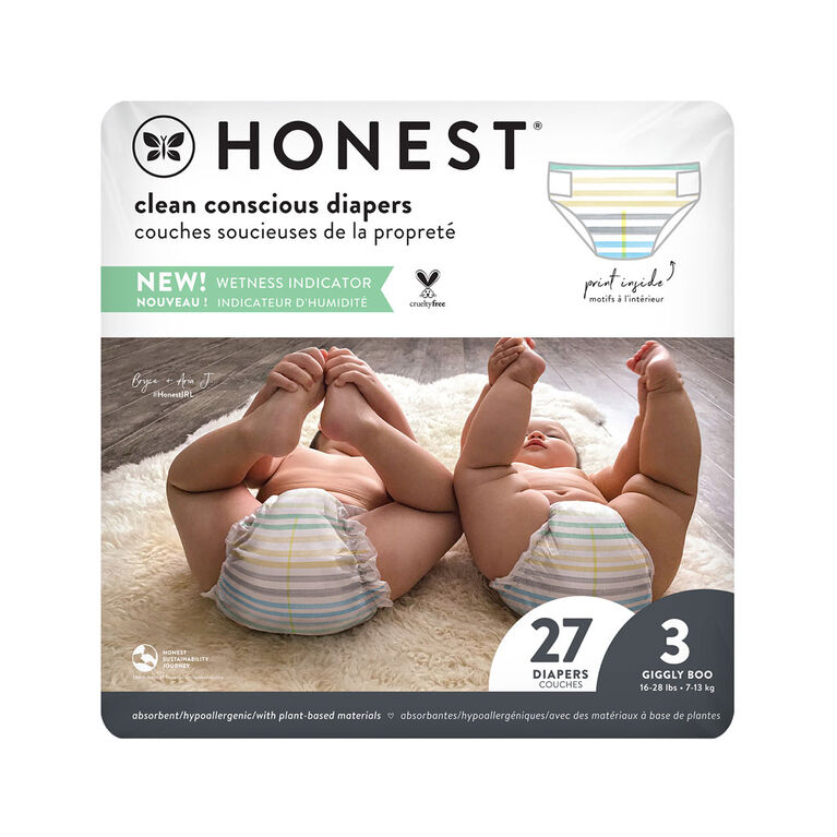 The Honest Company - Diapers - Classic Strpes - Size 3 - 16 to 28 lbs
