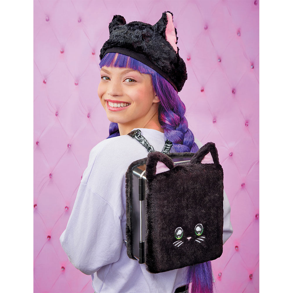 Na Na Na Surprise 3 in 1 Backpack Bedroom Black Kitty Playset with Limited Edition Doll