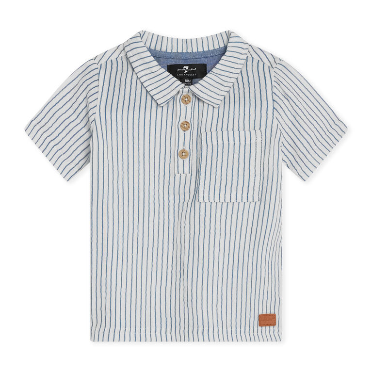 Ensemble Short Denim 2 Pi&egrave;ces 7 For All Mankind, Blanc, 4T