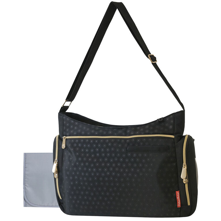 Sac à langer Fisher Price Hobo, noir avec bordure dorée