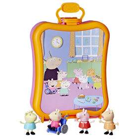 Peppa Pig Peppa's Club Friends Case Preschool Toy, Includes 4 Figures, Features Handle for On-the-Go Fun and Easy Storage