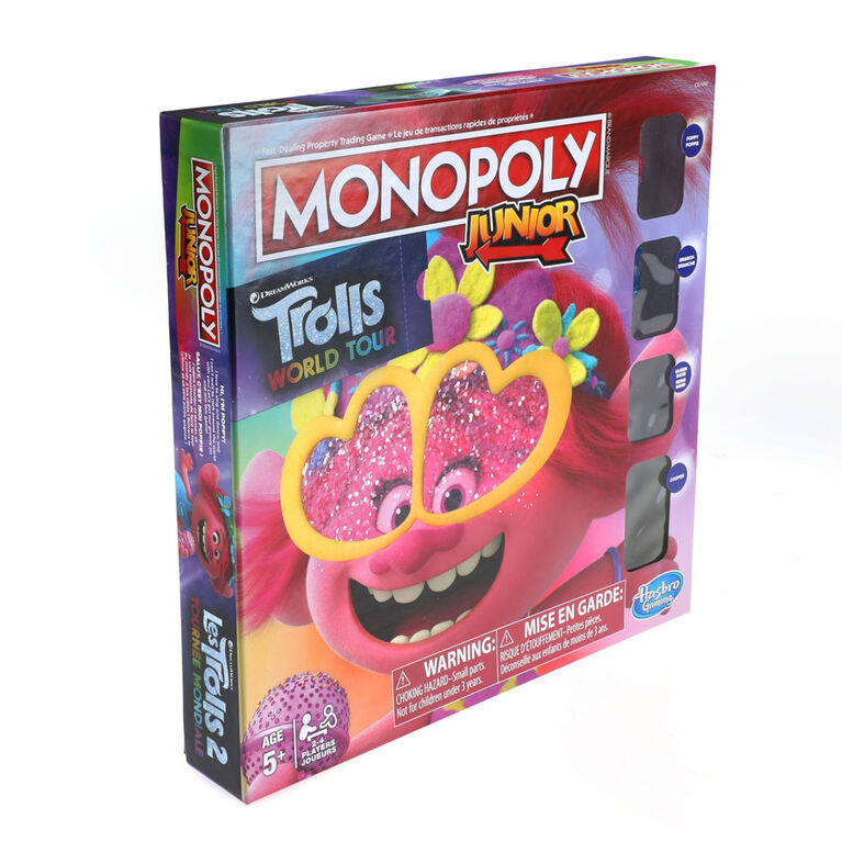 Monopoly Junior DreamWorks Trolls World Tour Edition Board Game Toys
