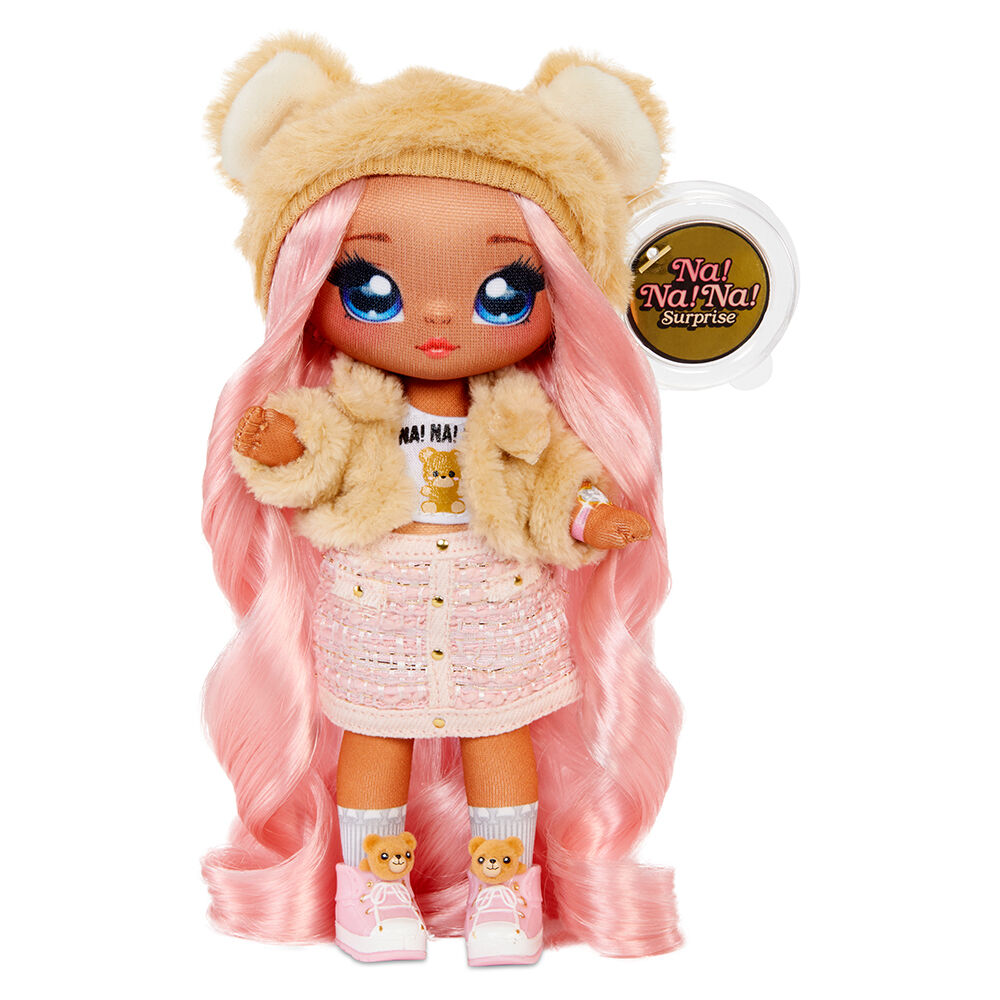 Na Na Na Surprise 3 in 1 Backpack Bedroom Playset Sarah Snuggles In Exclusive Outfit Fuzzy Teddy Bear Bag Real Mirror Closet with Drawer Pillows