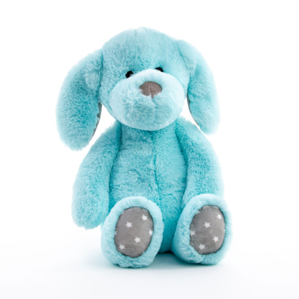 Blue stuffed dog toy top