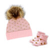 Baby Mode  Blush Tricot Bonnet & Bottillon Ensemble 0-6M