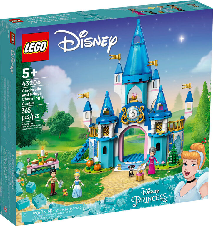 LEGO  Disney Le château de Cendrillon et du Prince charmant 43206 Ensemble de construction (365 pièces)