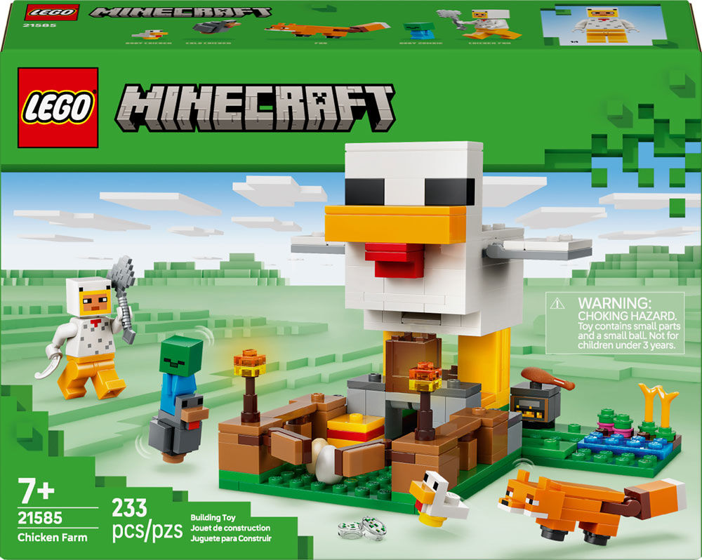 LEGO Minecraft Chicken Farm Building & Pretend Play Toy for Boys, GIrls, & Kids, Ages 7+ - 21585
