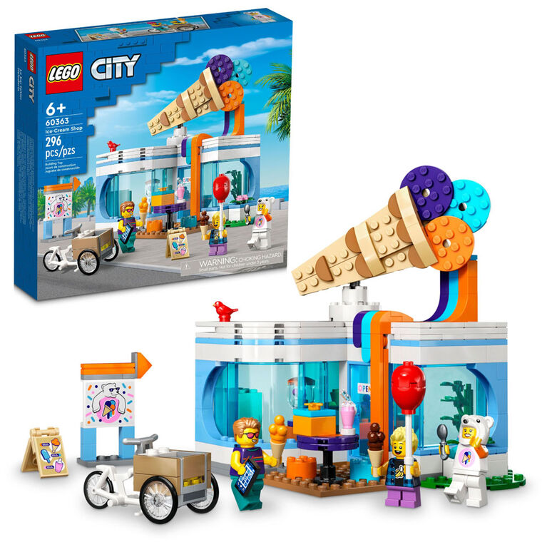 LEGO City Ice-Cream Shop 60363 Building Toy Set for Kids Aged 6+ (296 Pieces)