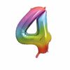 Rainbow Number 4 Shaped Foil Balloon 34"