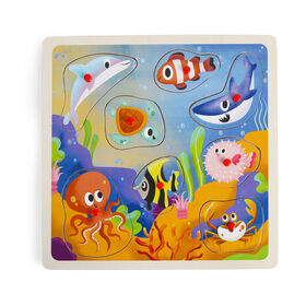 Imaginarium Discovery - Casse-t&ecirc;te en bois classique &agrave; tiges - Oc&eacute;an