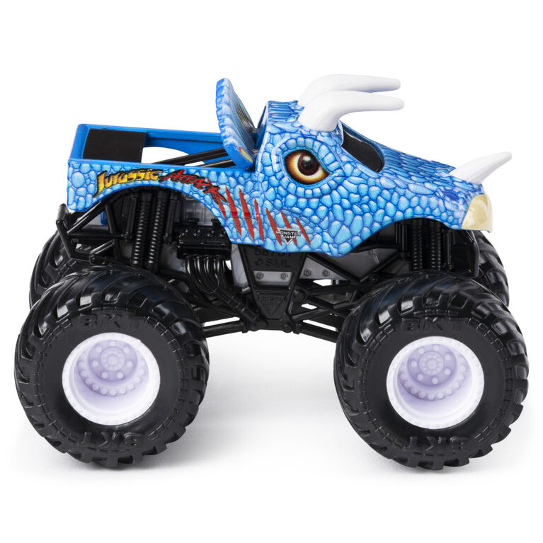 Monster Jam, Official Jurassic Attack Monster Truck, Die-Cast Vehicle, Crazy Creatures Series, 1:64 Scale