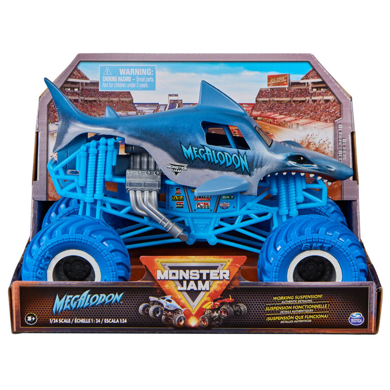 Monster Jam, Official Megalodon Monster Truck, Collector Die-Cast Vehicle, 1:24 Scale