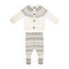 Rock a Bye Baby  Ensemble cardigan en tricot avec pieds : Fairisle crème 0-3 mois