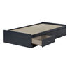 Ulysses Mate's Platform Storage Bed with 3 Drawers- Blueberry