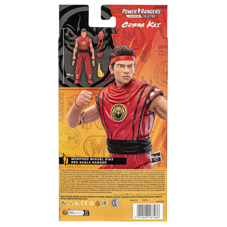 Power Rangers Lightning Collection, Mighty Morphin X Cobra Kai, figurine Miguel Diaz Red Eagle Ranger de 15 cm - Notre exclusivité