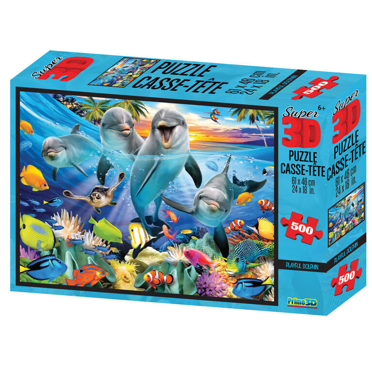 Howard Robinson - Playful Dolphin 500 pièces - Casse-tête Super 3D