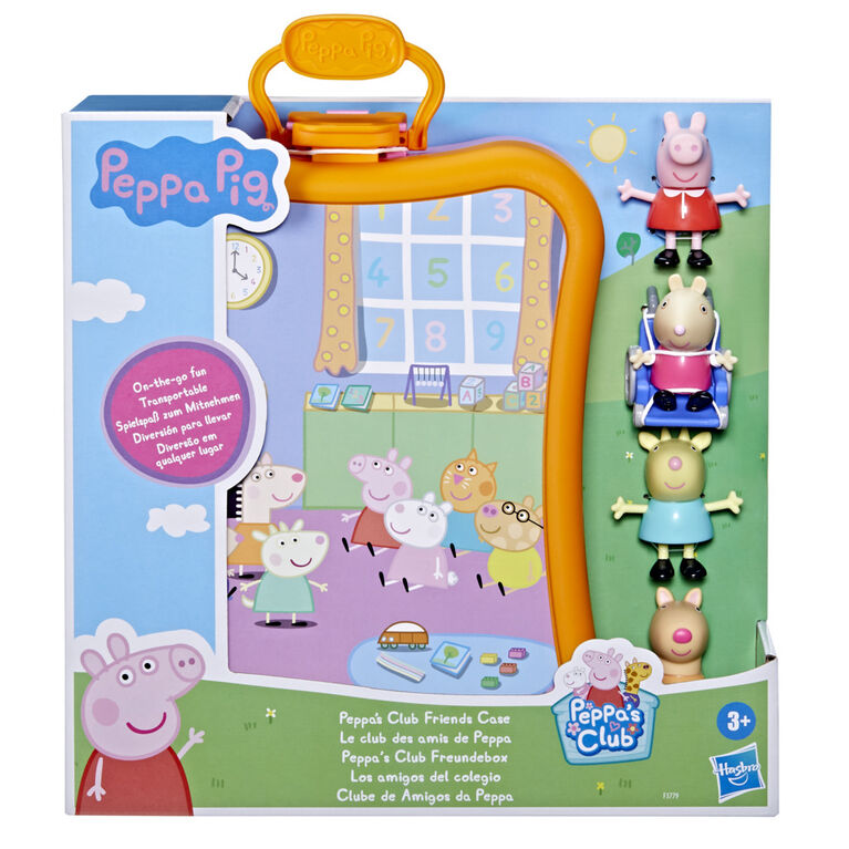 Peppa Pig Peppa's Club Friends Case Preschool Toy, Includes 4 Figures, Features Handle for On-the-Go Fun and Easy Storage