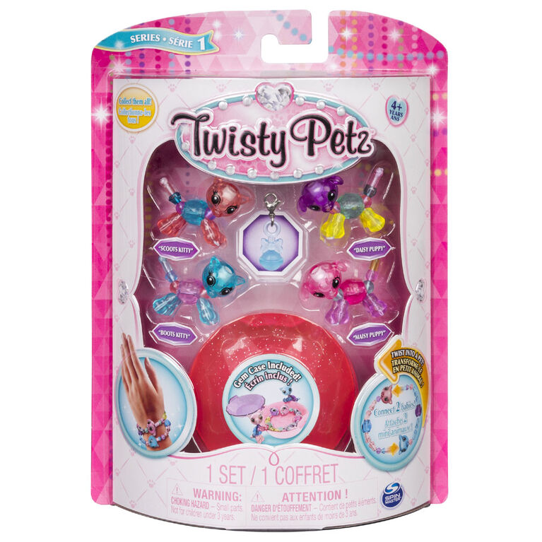 Twisty Petz - Pack de 4 - Bijoux pour enfants à collectionner Chatons et chiots