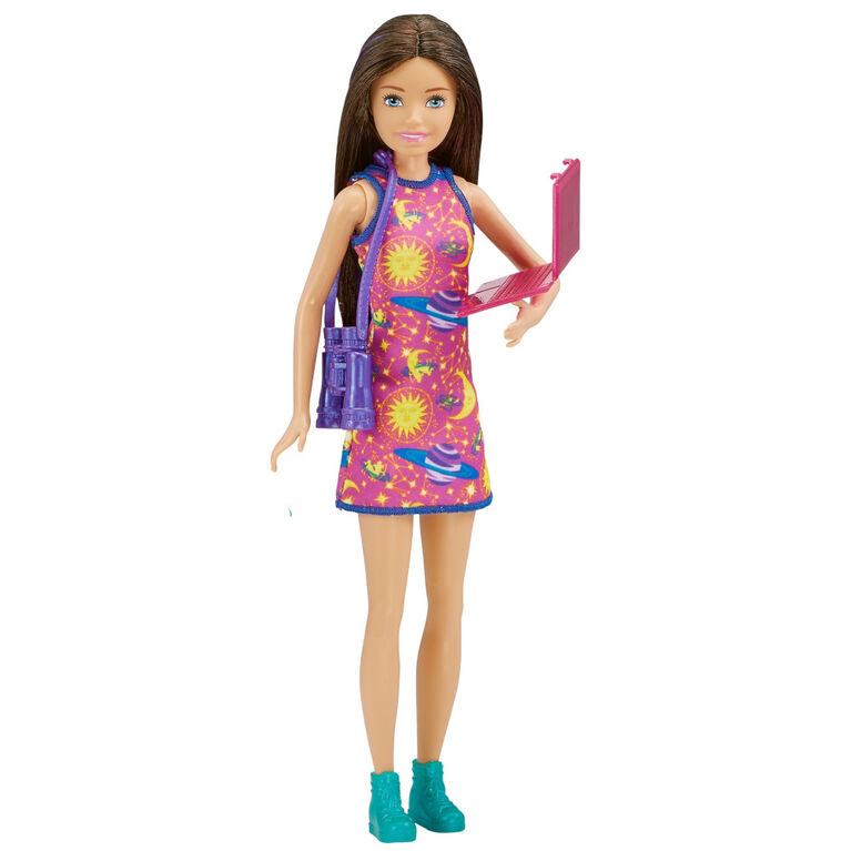 Barbie Space Discovery Skipper Doll with Night Binoculars & Laptop Wearing Dress with Planetary Print - R Exclusive