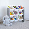 Toy Organizer with 9 Bins, Grey/White