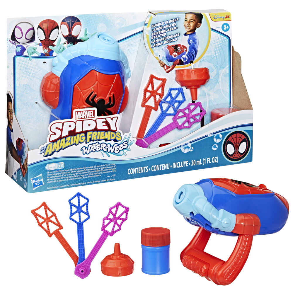 Marvel Spidey and His Amazing Friends Water-Webs Bubble Slinger Electronic Role Play Toy