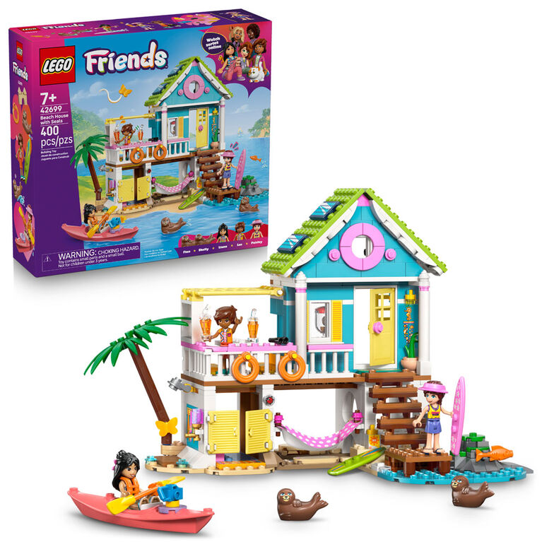 LEGO Friends La Maison sur la Plage et les Phoques - Ensemble de Construction avec 3 Minipoup&eacute;es et 2 Phoques - 42699