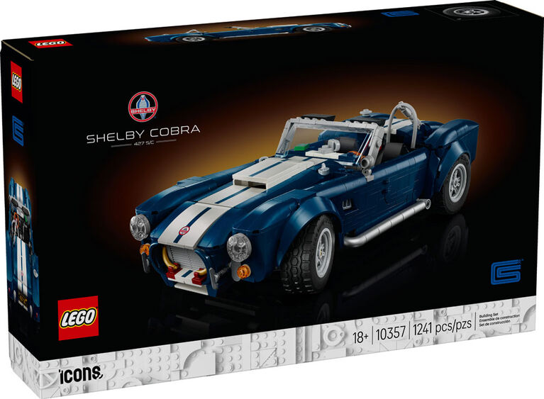 LEGO Icons Shelby Cobra 427 S/C, Objet D&eacute;coratif pour la Maison ou le Bureau, Ensemble de Mod&egrave;le de Voiture pour Adultes 10357