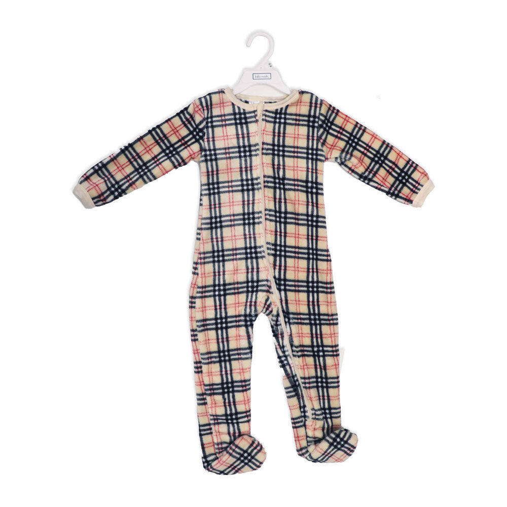 Baby Mode Plush Sleeper: Tan Plaid
