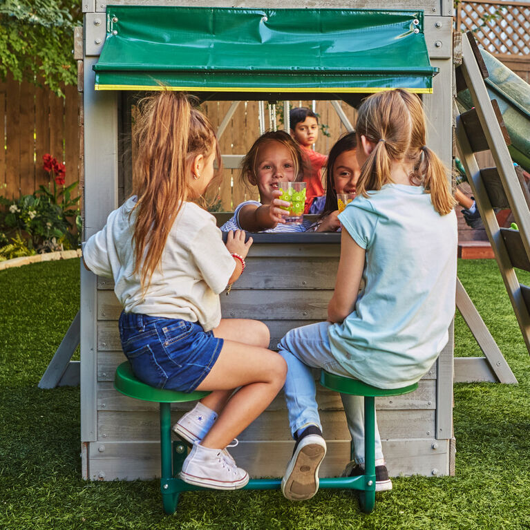 KidKraft River Canyon Wooden Swing Set / Playset with Slide, Glider and Monkey Bars